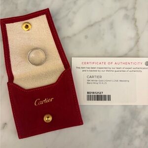 Cartier 18k White Gold small LOVE ring size 53